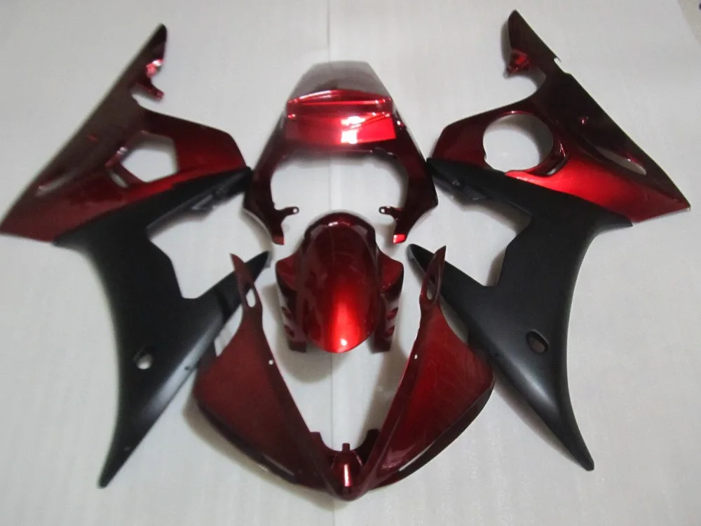 

Motorcycle Fairing kit for YAMAHA YZFR6 05 YZF R6 YZF600 2005 yzfr6 2005 ABS red matte black Fairings set+7gifts YF02
