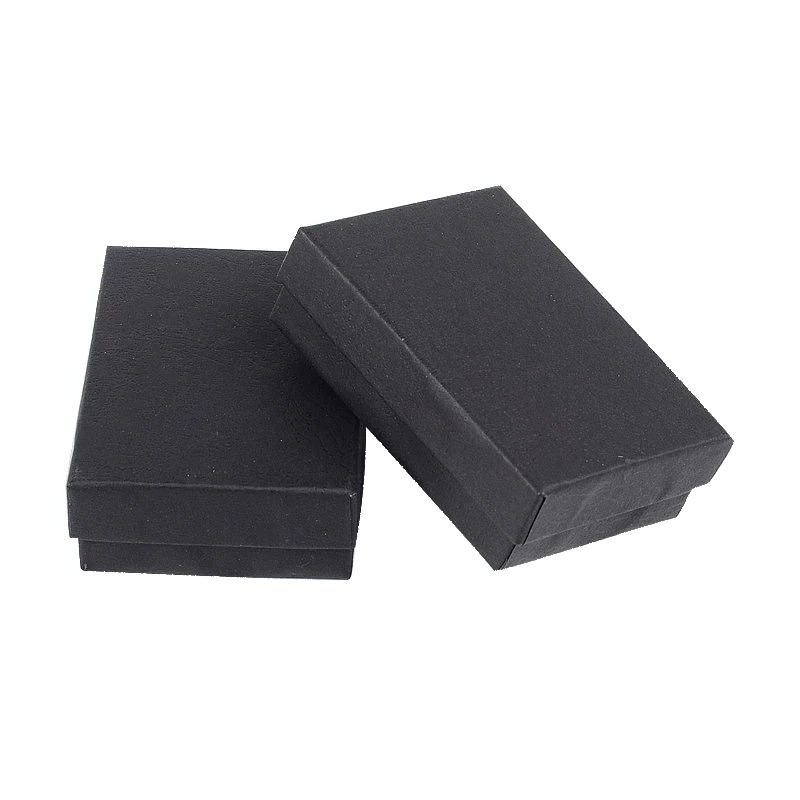 

60pcs/lot 9x6.5x2.8cm Rectangle White Black Cardboard Jewelry Set Boxes for Necklaces Earrings Rings Christmas