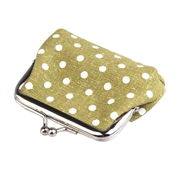 

Fashion Boutique Cute Girl Mini Purse Polka Dots Pattern Coin Change Key Pouch Snap Closure