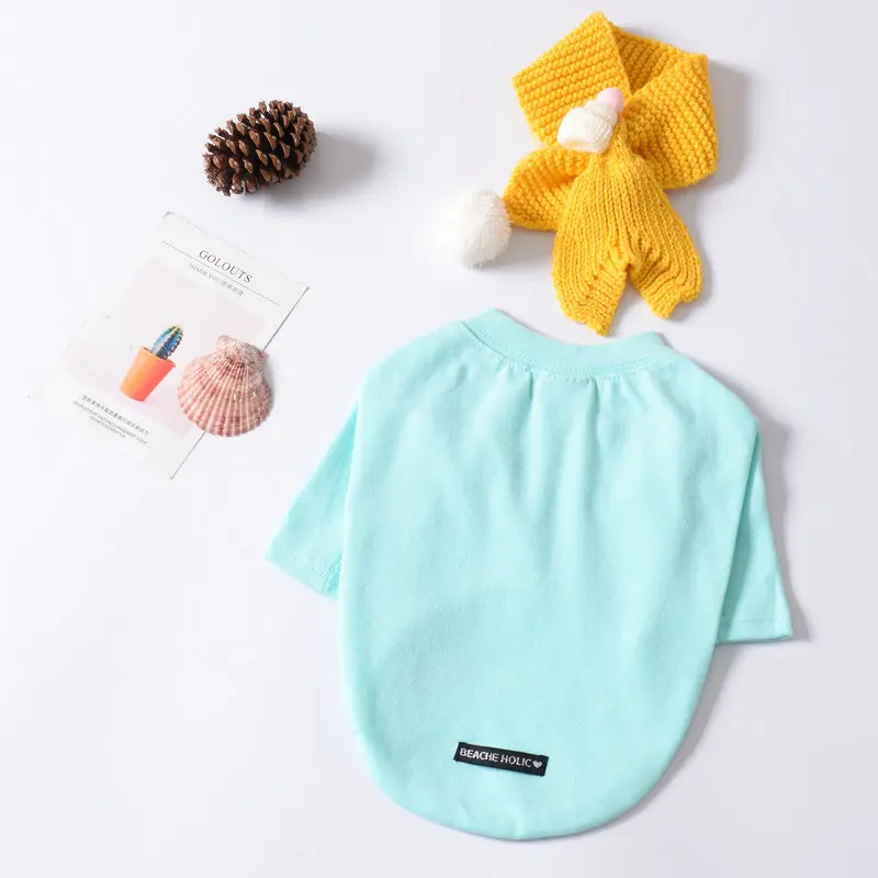 

Cotton Pet Shirt French Bulldog Pets Dogs Clothes Soft Pet Clothes For Small Medium Dogs Chihuahua Dog Costume York With Scarf