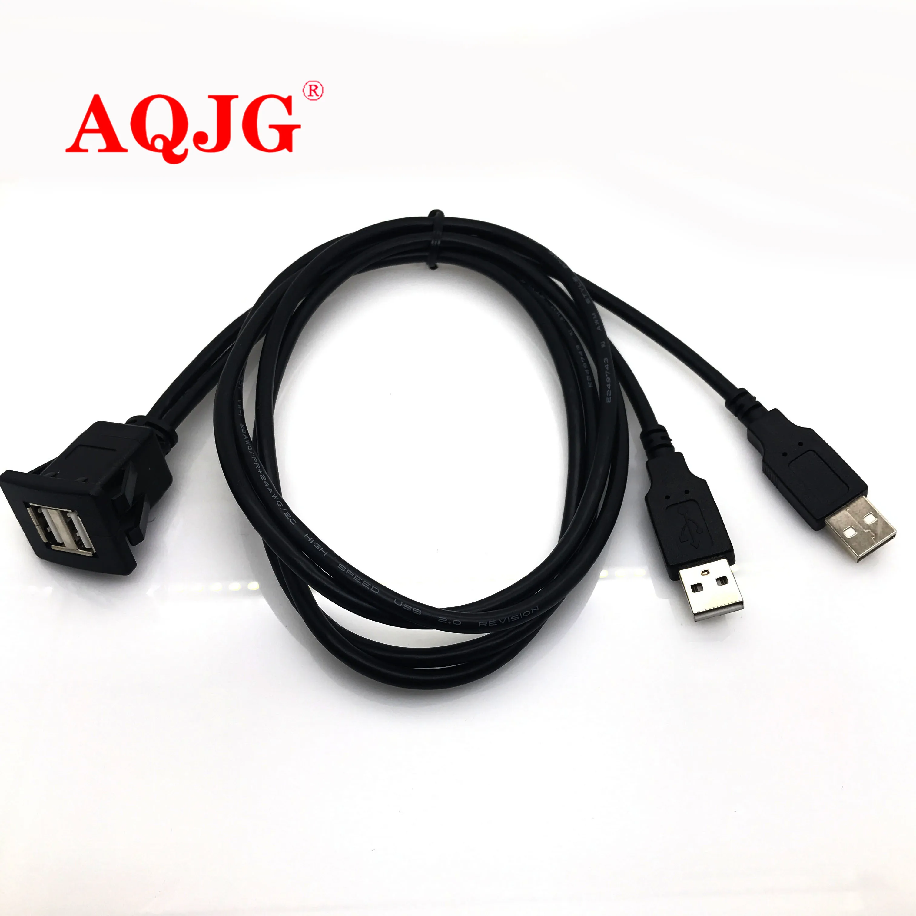 

New USB2.0 Flush Mount Cable 1M/2M Double/Single USB Port Extension Flush Dashboard Panel Mount Cable for Car Boat Motorcycle