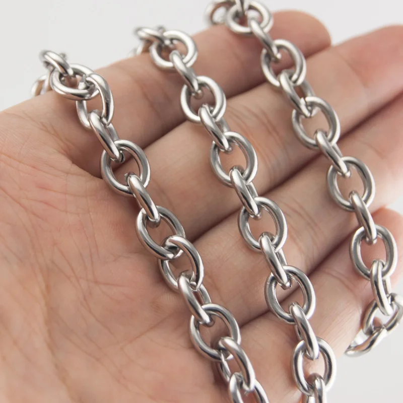 

Collier Homme Stainless Steel Mens Necklace 8mm Thick Heavy Chain Colar Halskette DIY Jewelry Making 1 meter No Clasp