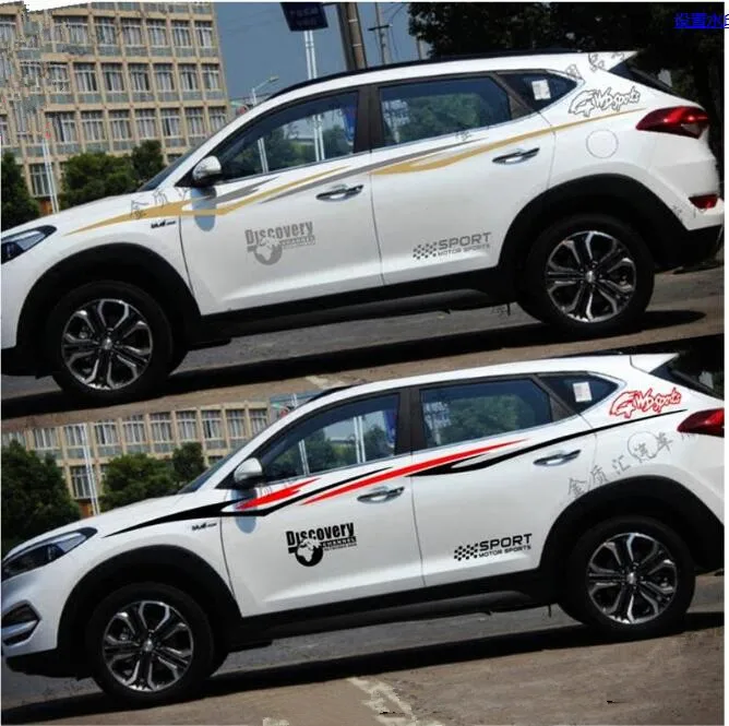 

Waist Line Sticker For Hyundai Tucson IX25 IX35 Whole Set Doors Sport Stickers BA046