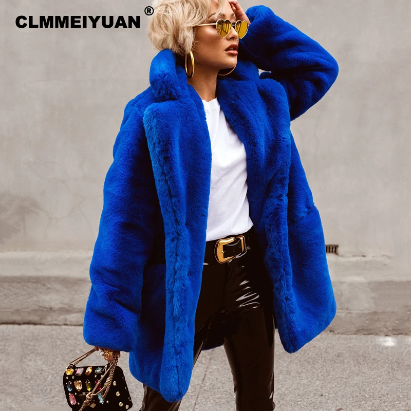 Cozy Faux Rabbit Fur Coats Jackets Chic Women Winter 2018 Must Have