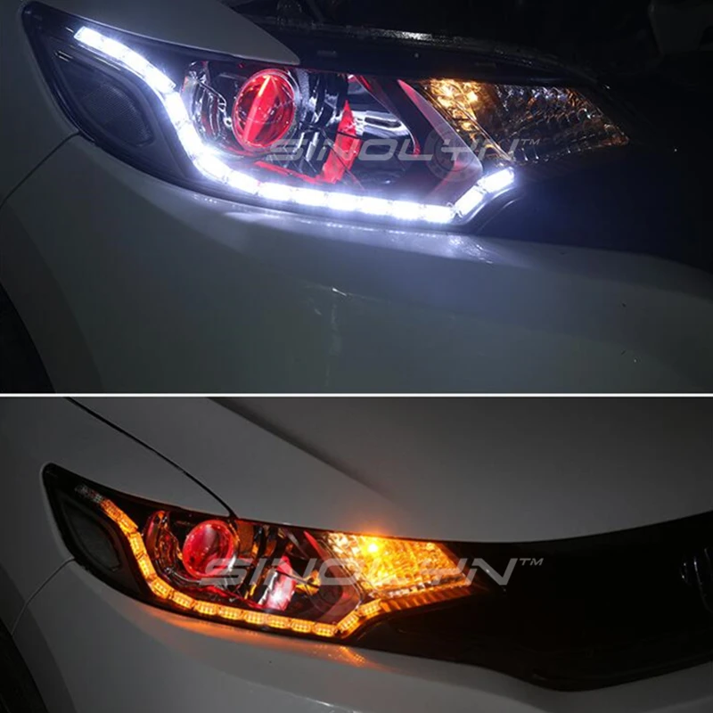 High Quality Universal Flexible Overflow Sequential Switchback LED DRL Daytime Running Lights White Amber Dual Color