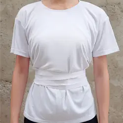 Летняя модная повседневная футболка на шнуровке футболка футболки Для женщин пикантные короткий рукав шею уличная