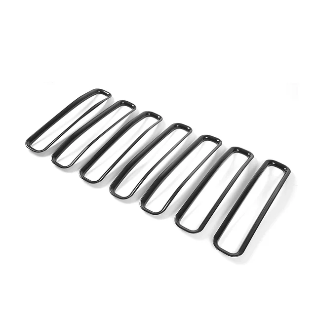 MOPAI For Jeep Wrangler TJ 1997-2006 Mesh Front Insert Grille Cover Trim Car Exterior Decoration ABS Stickers Car Styling black Without Mesh