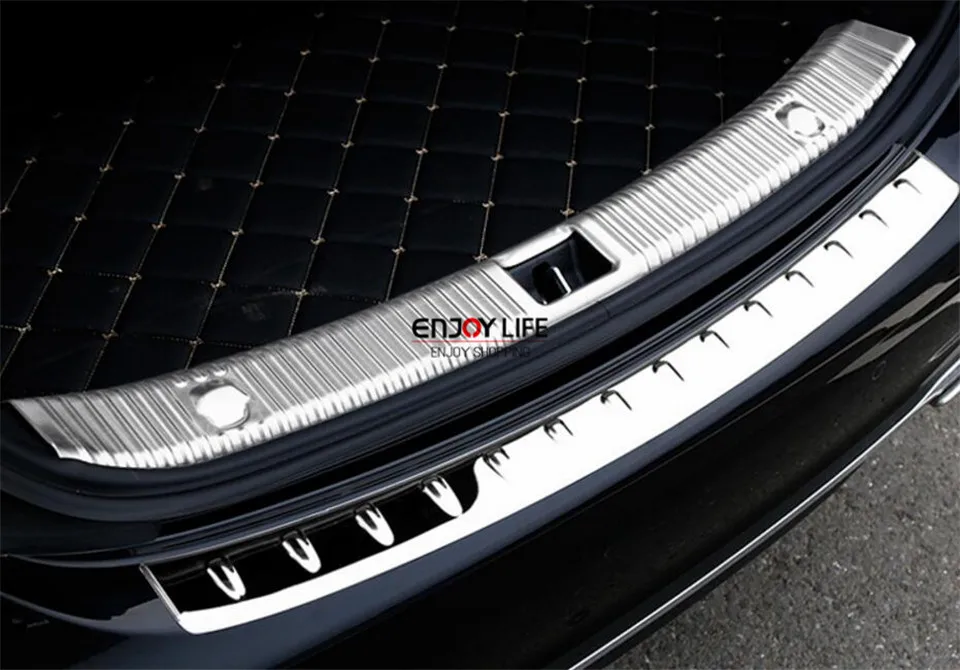 1pc Interior & Exterior Car Rear Bumper Sill Plate Protector Trim Cover