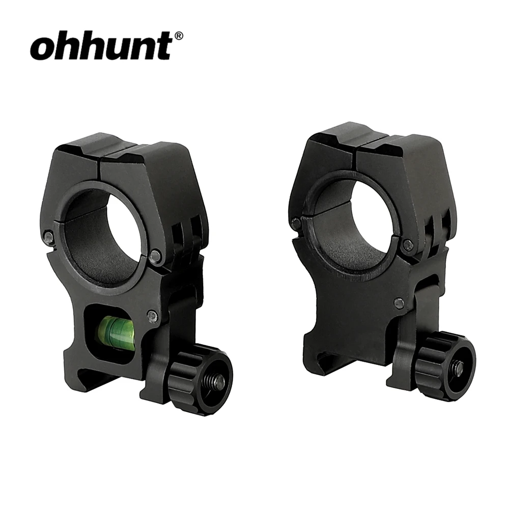 

ohhunt 2pcs 1 inch 30mm Scope Weaver Picatinny Rings Mount with Bubble Level Hunting Tactical Rilfescopes Mounts