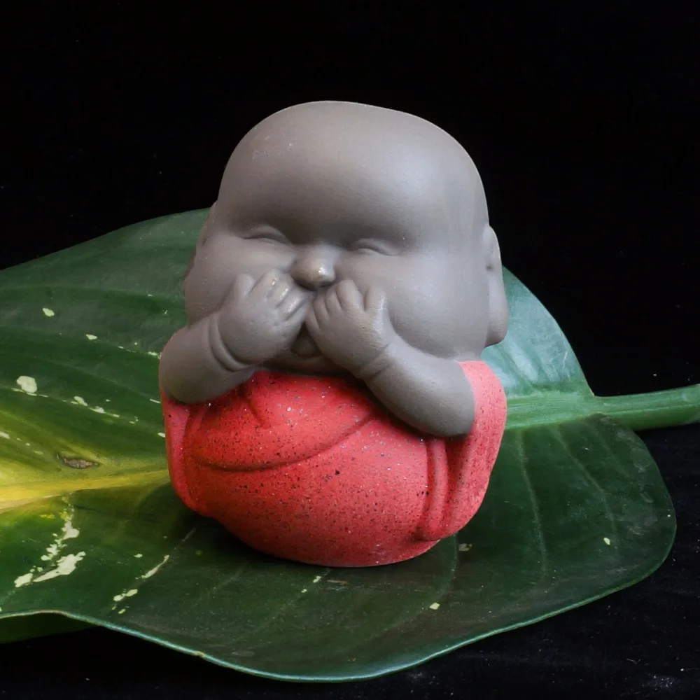 

Fat monk statue Ceramic ornaments buddha statue monk pet home decor Porcelain decor Chinese art ceramic pet