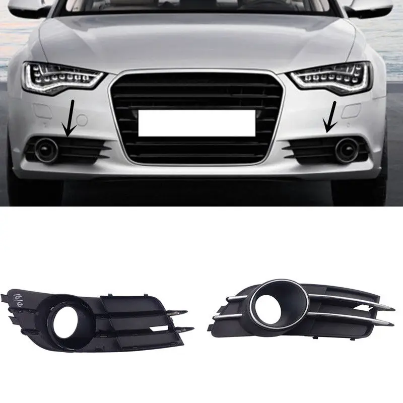 

Fit For Audi A6 C7 2012-2016 2PCS ABS Front Fog Lamp Cover Trim Replace