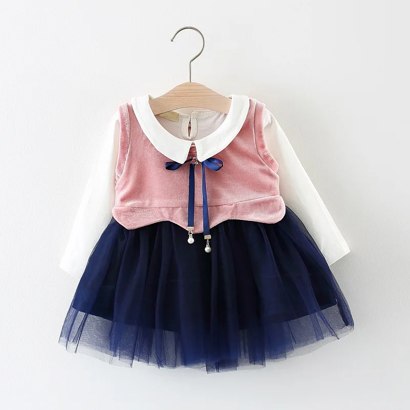

Baby Girls Dress 2pcs Sets Long Sleeve Cotton TUTU Dresses 2018 Spring Summer Fashion Baby Clothing Vestidos 1 Birthday Dress
