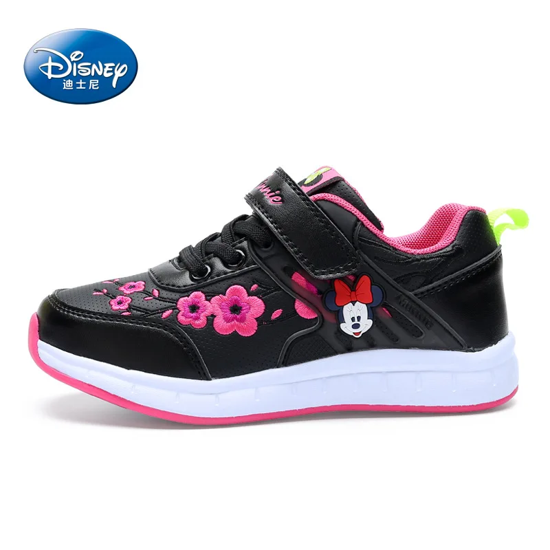 Детская обувь Дисней весна осень новая спортивная обувь для девочек детская повседневная обувь для мальчиков удобные дорожные кроссовки - Цвет: Черный