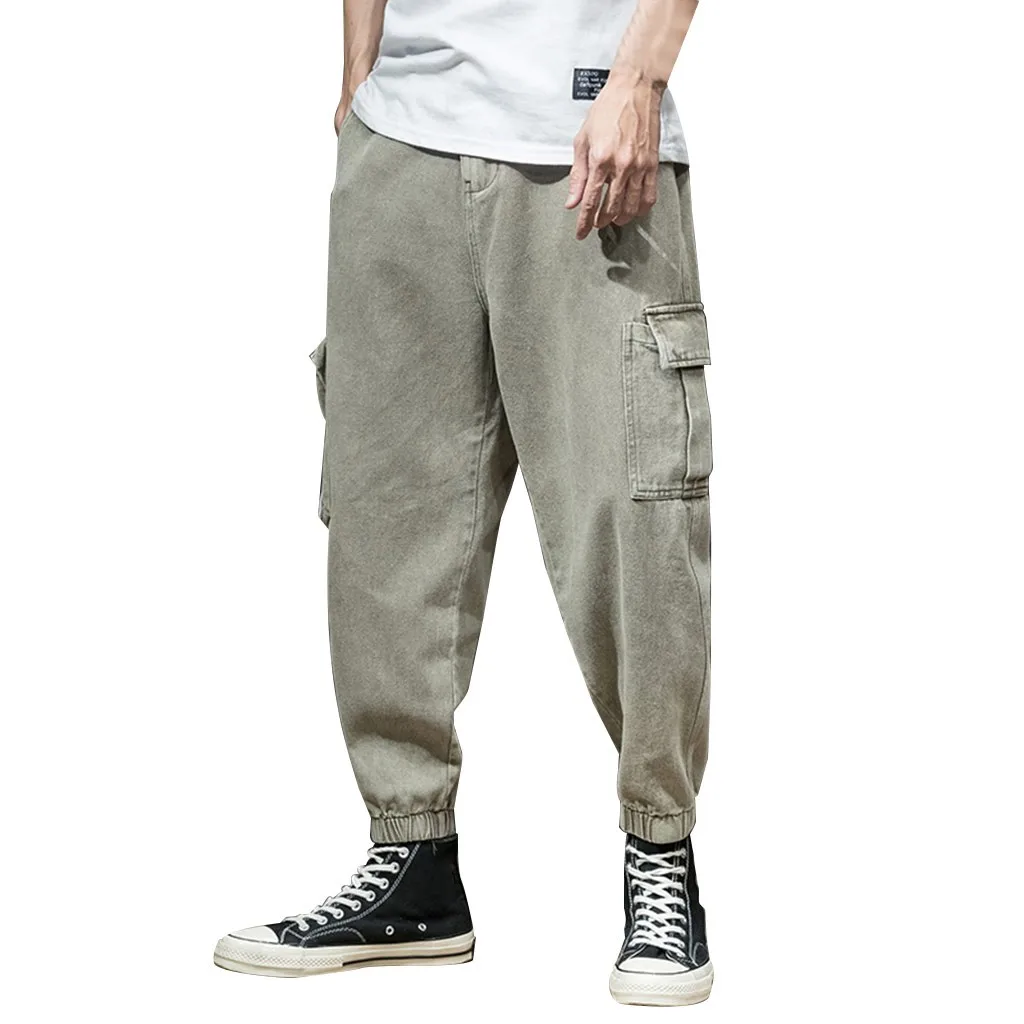

Womail Pockets Cargo Pants Men Casual Jogger Fashion Tactical Trousers Tide Harajuku Streetwear Jogge Trousers men's sweatpants