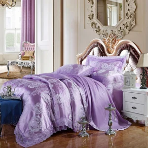 Высокое качество жаккард постельные принадлежности королева очень большой кружева вниз одеяло покрывало шелк и хлопок постельное белье - Цвет: 12