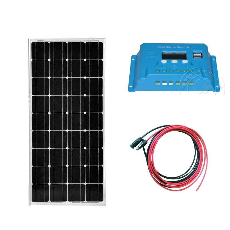 

Solar Kit Zonnepaneel 100 w 12v Solar Battery Controller 12v 10A Solar Home System Autocaravana Solar 12 v Camping Caravan