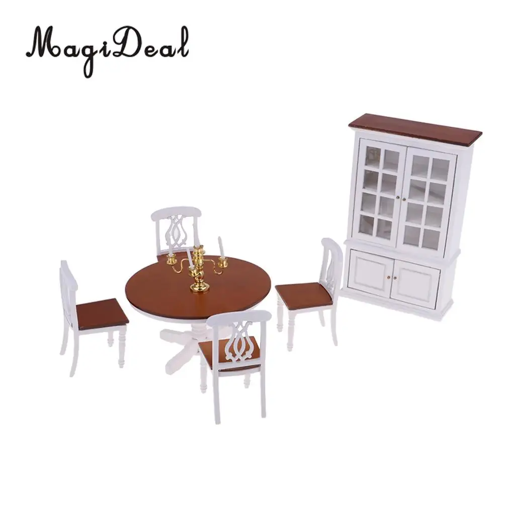 1:12 Scale Dollhouse Miniatures Wooden Chair Doll Dining Room Accessories