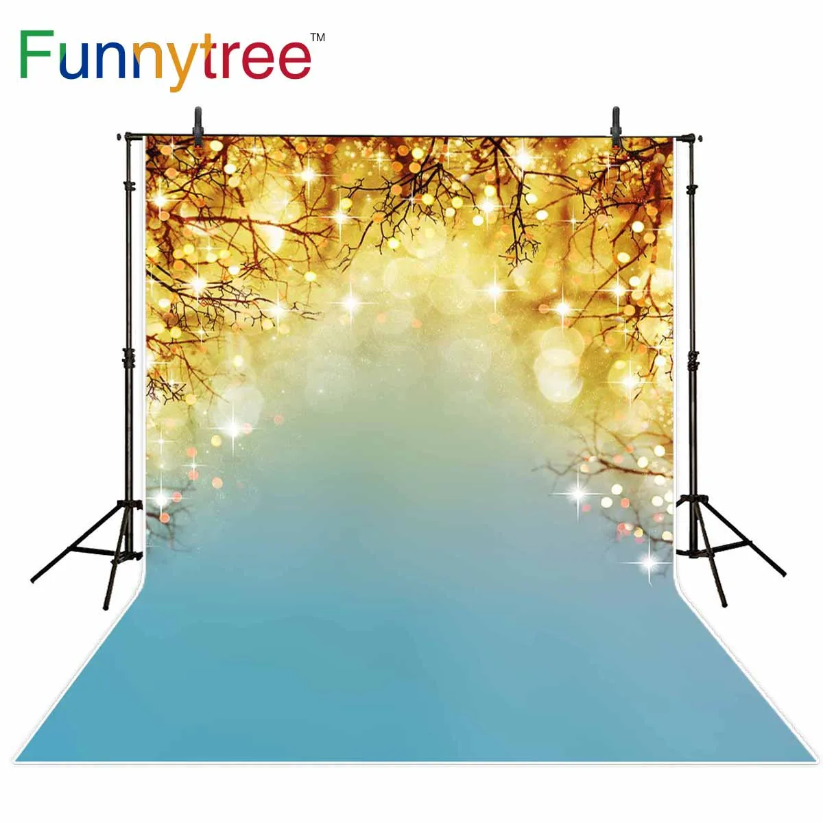 

Funnytree backdrop for photo studio Christmas abstract bokeh halo glitter Branch shine photography background photocall printed