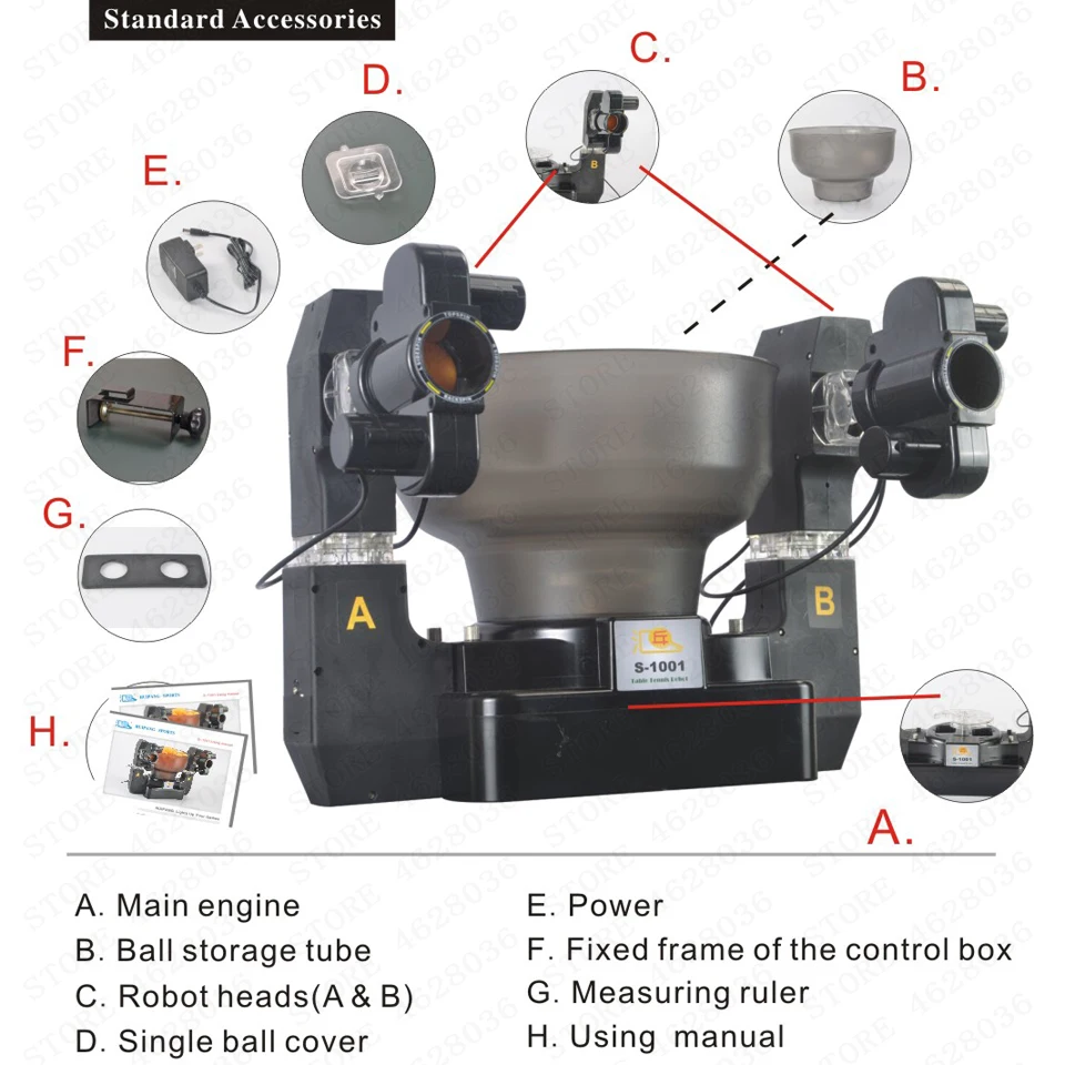 Professional S-1001 Table Tennis Robots Sender Pitching Serve Machine Trainer Racquet Sport Collecting Basket 20 Pingpong Balls