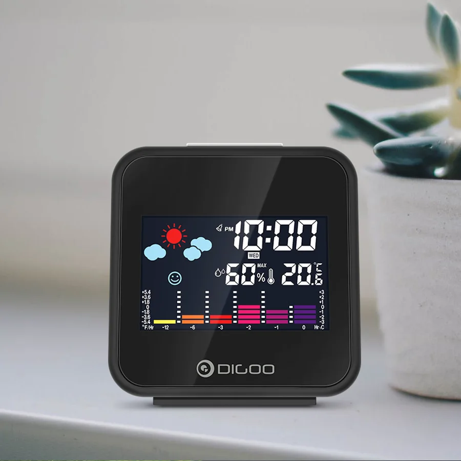 Digoo DG-C15, цифровые беспроводные Часы с подсветкой, метеостанция, будильник, USB гигрометр, термометр, метеостанция, часы