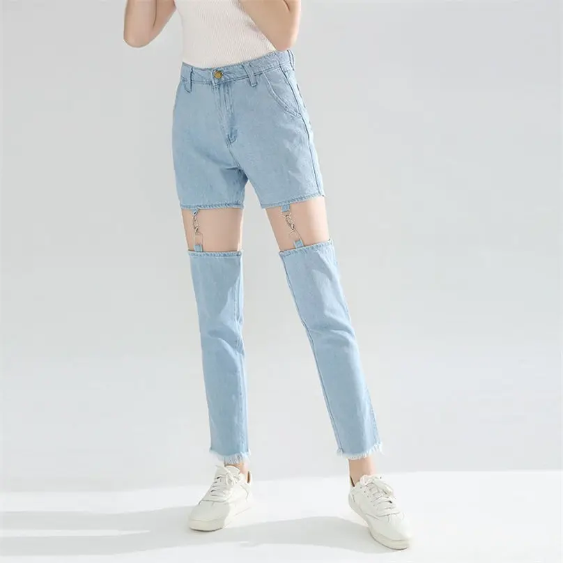 Новая мода Повседневное хлопок Высокая талия женские джинсовые Для женщин брюки джинсы негабаритных карман карандаш брюки теплые брюки #4F25