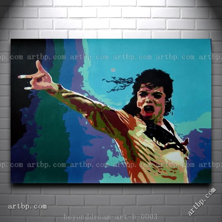 Michael Jackson Oil Painting Pop Art America Portrait Celebrity