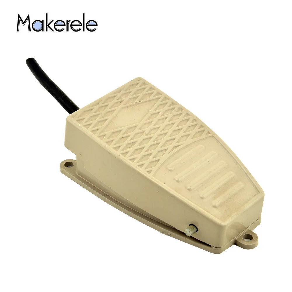 SPDT Electric Foot Pedal Switch With Push Button 15A 250VAC Aluminum Alloy Foot Switch Industrial MKEKW-5A-B High Quality
