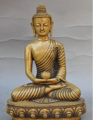 

006423 8"tibet buddhism bronze sakyamuni Medicine Buddha Bhaisajyaguru hold bowl statue