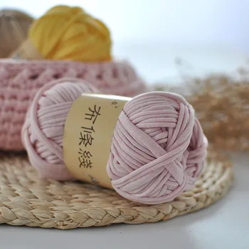 

Free shipping 100g/ball 100%Polyester Strips Of Cloth Thread Cushion Yarn For Hand-Knitted Bag Slippers Soft smooth