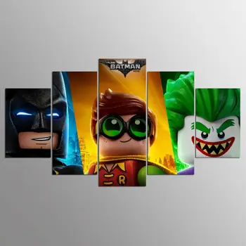 

Movie Clown Robin Batman 5 Piece Canvas Mural Living Room Bedroom Home Decor Art Picture Movie Poster