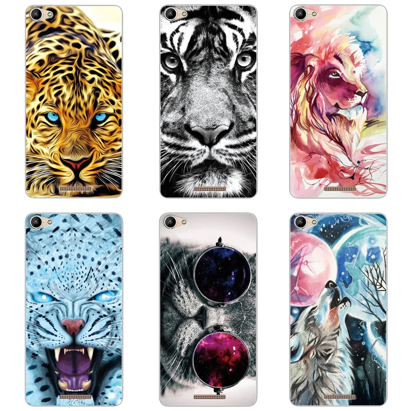 Чехол С Рисунком Тигра льва кота животного для BQ BQ-5058 Strike power Easy Silicone мягкий TPU 5058