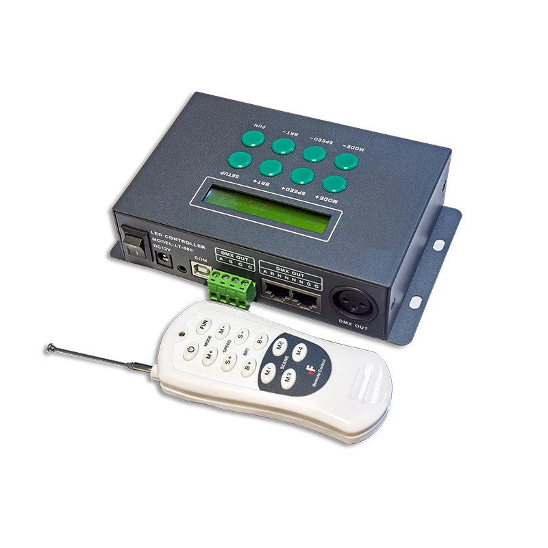

LTECH Led DMX Master Controller 580 mode RF Remote 250Kbps 512 Channel 170 Pixel RGB led strip Controller LCD Screen