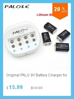 PALO 9v 300mAh Ni-MH перезаряжаемая 9 вольт NiMH батарея зарядное устройство для 6F22 9 V NiCd NiMh литий-ионная аккумуляторная батарея