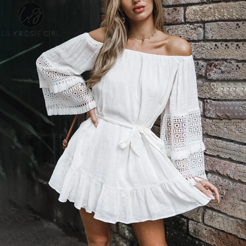 Lily Rosie/женское белое платье с кисточками и вырезами вечерние платья открытыми