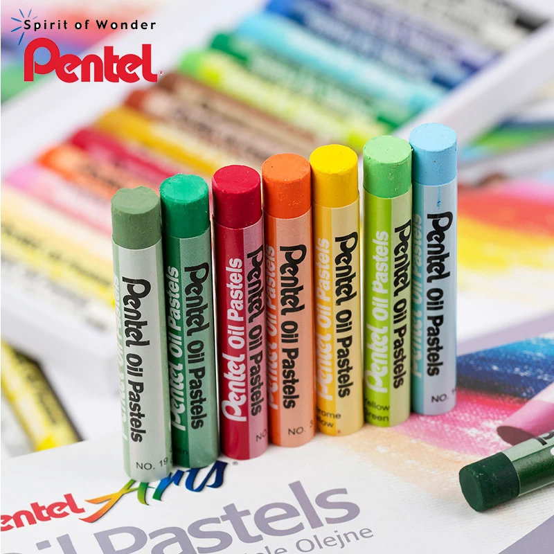 Pentel PHN12/25/36/50 Цвета круглые мелки для детей комплект мягкой Профессиональный Масляные карандаши для рисования для детей