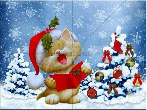 

5D Diy diamond Painting cartoon Christmas cat cross Stitch full drill square resin rhinestones diamond mosaic embroidery gift