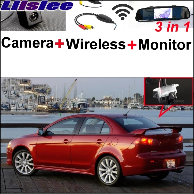 

Liislee For Mitsubishi Lancer 2007~2017 3 in1 Special Rear View Camera + Wireless Receiver + Mirror Monitor Easy Parking System