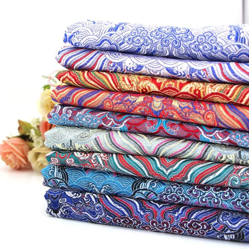 

Brocade cloth the cloth Patchwork Fabrics by the meter Tulle Felt for needlework DIY Wave 50*75cm D30