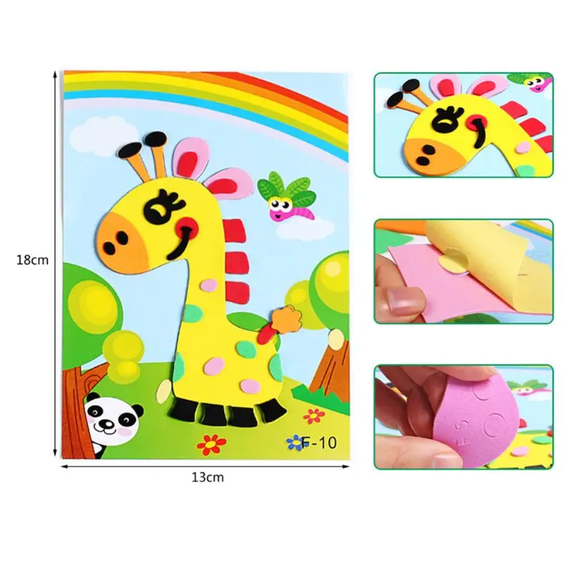 

10PCS 3D EVA Foam Sticker DIY Cartoon Animal Puzzle For Children Kids Multi-patterns Styles Education Toys