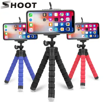 SHOOT Mini Flexible Sponge Octopus Tripod for iPhone Samsung Xiaomi Huawei Mobile Phone Smartphone Tripod for Gopro 8 7 5 Camera