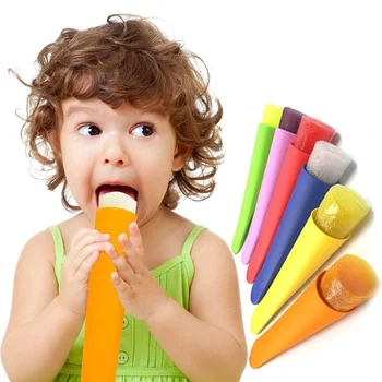 4 colors Summer Popsicle Maker Ice Cream Mold Food-Grade Silicone Frozen Ice Cream Pop Mold Kitchen Accessories