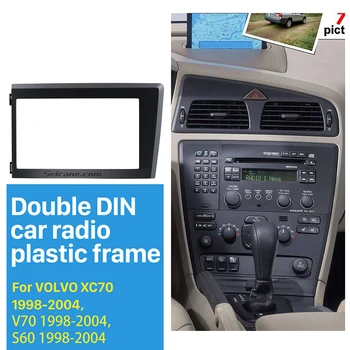 

Seicane 2Din Car Radio Fascia for 1998 1999 2000 2001 2002-2004 Volvo XC70 V70 S60 Stereo Plate Trim Kit Frame Panel Dash CD