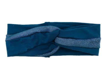 

T175353 2017 Fashion good stretch patchwork,cotton block navy shimmer powder turban headbands, Autumn &summer headband for women
