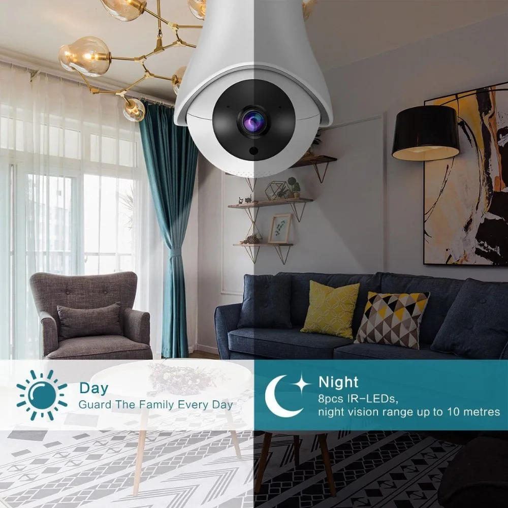 HD Wifi IP Camera 360 Rotation PTZ Wireless Baby Monitor Remote Control Home Security Surveillance Network Camera