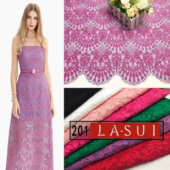 

LASUI NEW 1.5m *1 m=1 piece soft cozy Eyelash French lace clothing fabric fashion clothing Unilateral positioning waveC0114