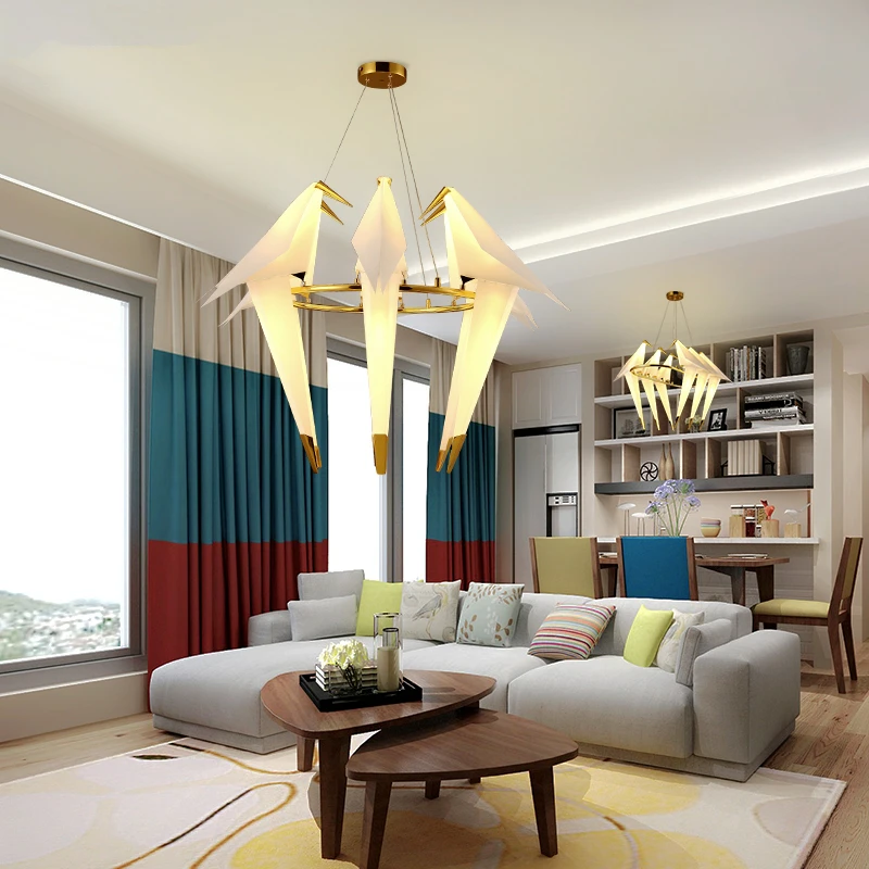 Modern LED Bird Pendant Lights For Living Room luminaires suspendus lustre 