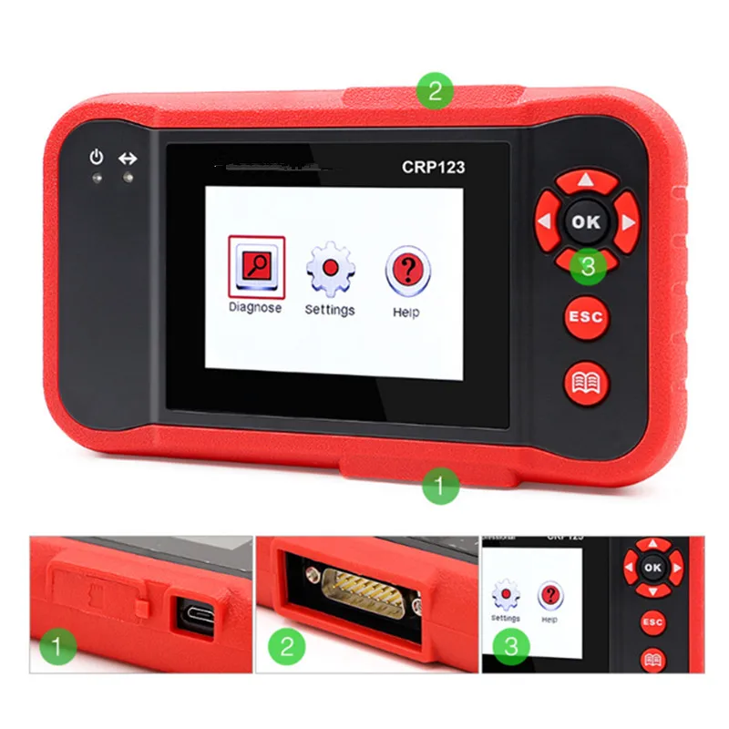 OBDII Code Reader Сканер Тесты двигателя/ABS/SRS/AT CRP123 инструмент диагностики авто