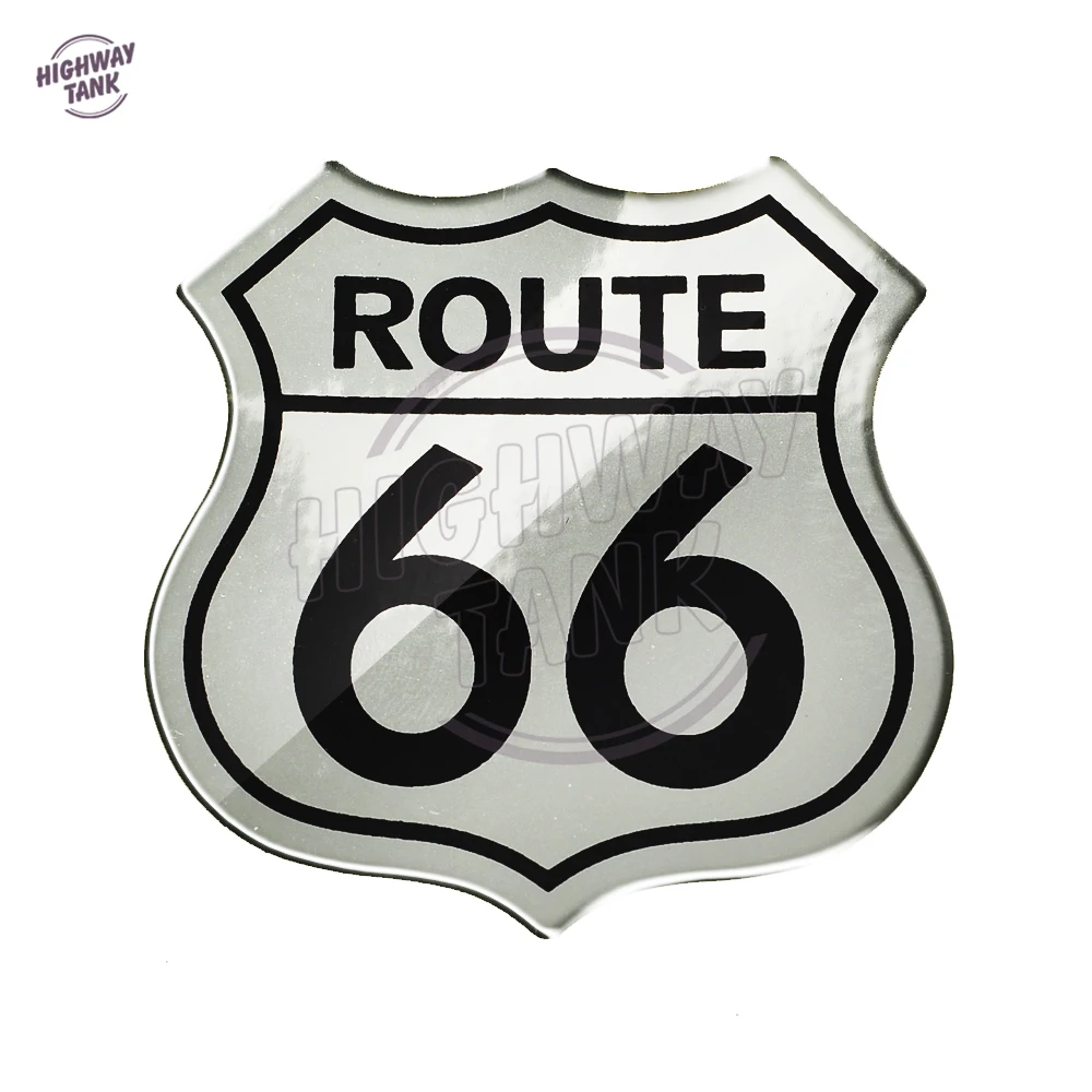 3D мотоцикл наклейка Америка US Route 66 стикер чехол для Harley Touring Electra Road Glide King BMW GS S1000 наклейки с индийской тематикой - Цвет: Silver