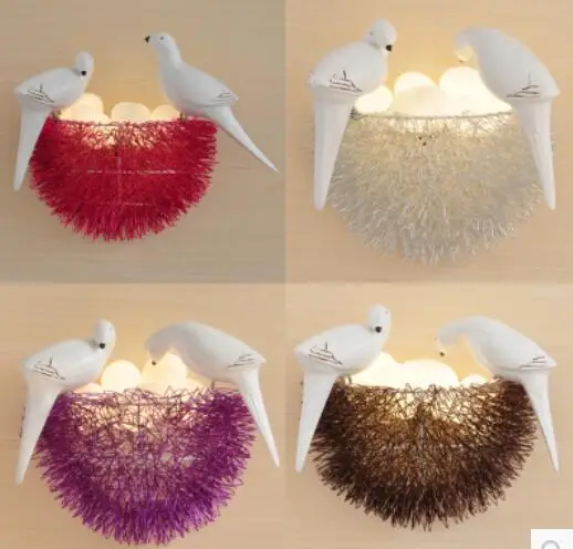 

Creative personality nest LED Wall lamp little nest study House children's room art lamp restaurant bedroom decoration shop ET19