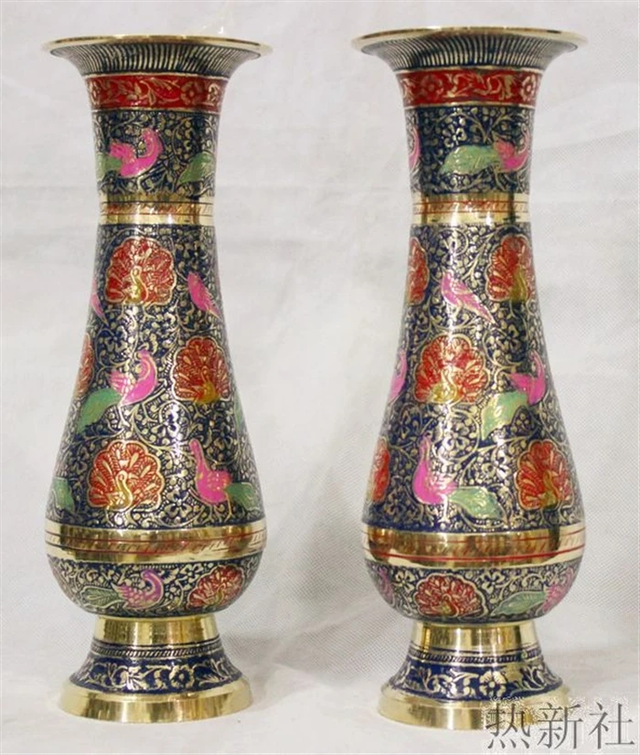 

India Pakistan imported Japanese purple bronze vase handicraft flower flower home furnishings